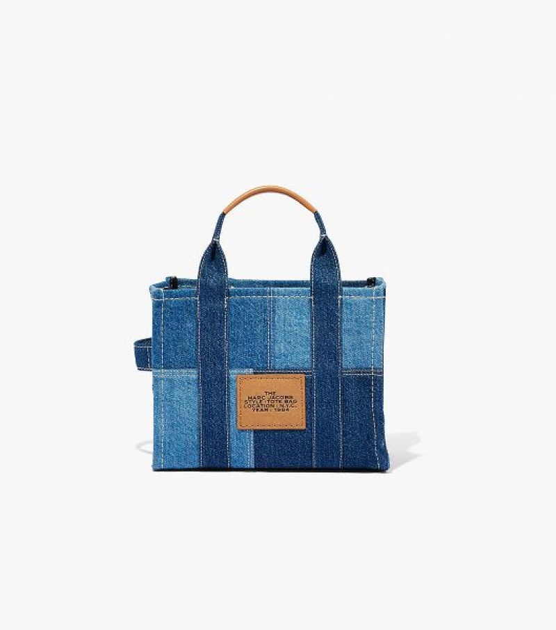 Blue Women's Marc Jacobs The Denim Small Tote Bags | 68715BGZN