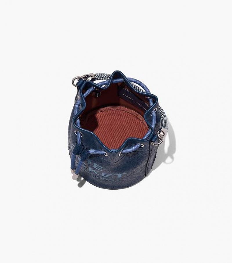 Blue Women's Marc Jacobs The Leather Bucket Bags | 78329KECM