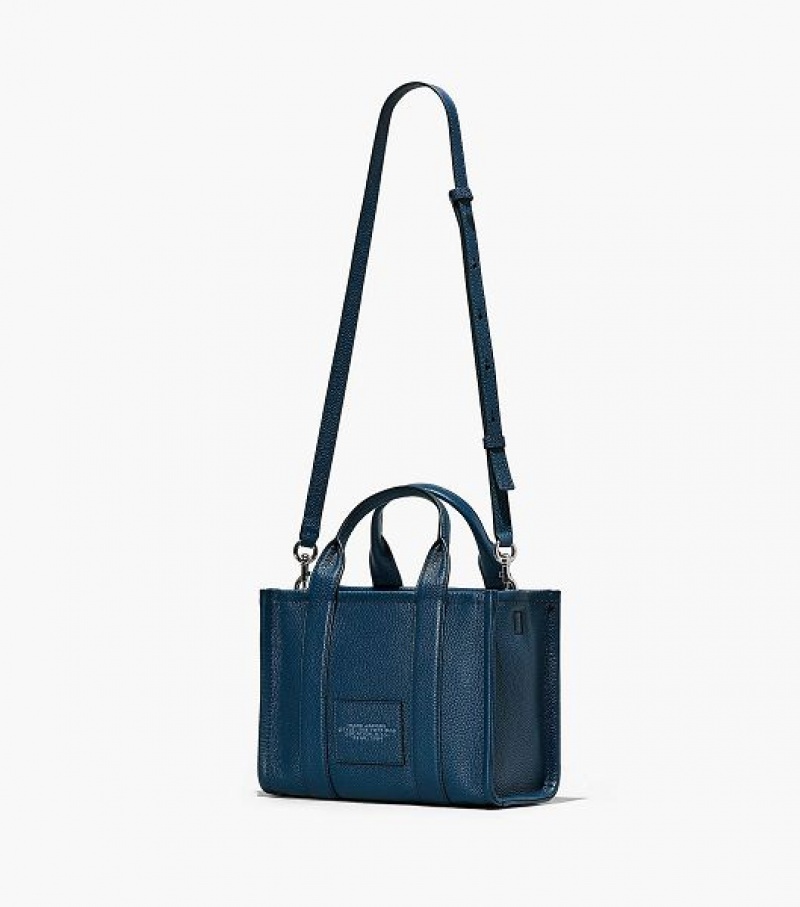 Blue Women's Marc Jacobs The Leather Small Tote Bags | 23076ENTI