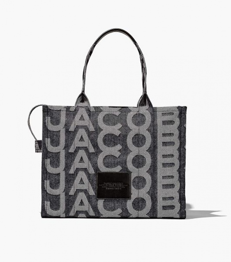 Blue Women's Marc Jacobs The Monogram Denim Large Tote Bags | 81076EWAX