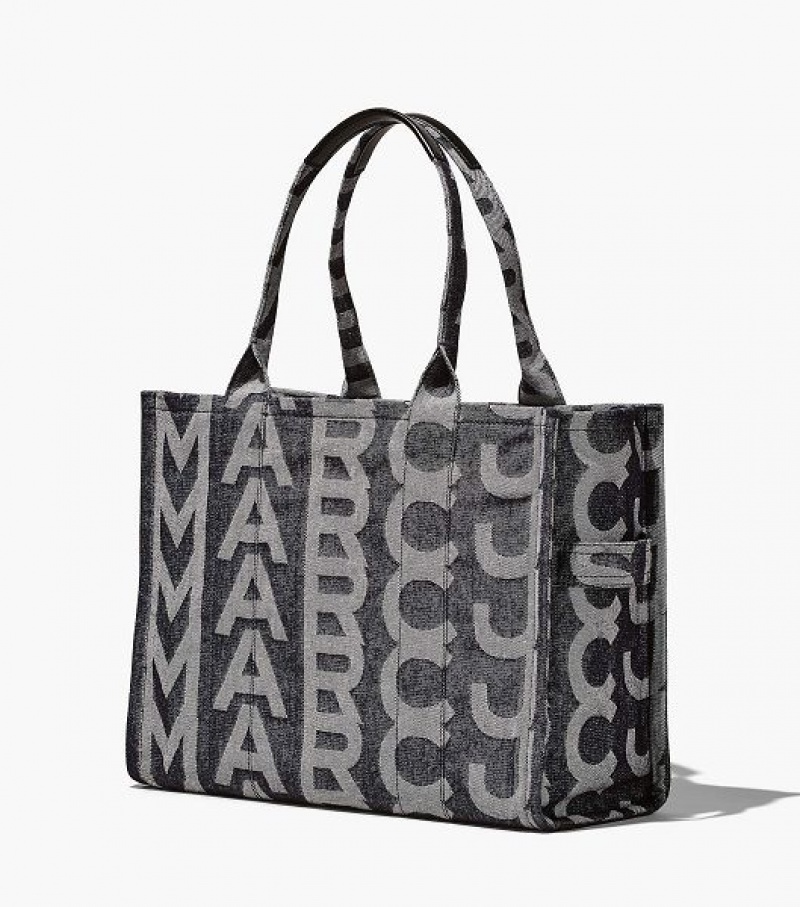 Blue Women's Marc Jacobs The Monogram Denim Large Tote Bags | 81076EWAX