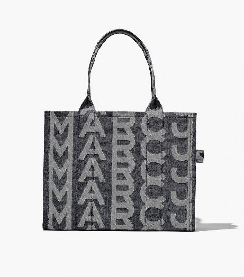 Blue Women\'s Marc Jacobs The Monogram Denim Large Tote Bags | 81076EWAX