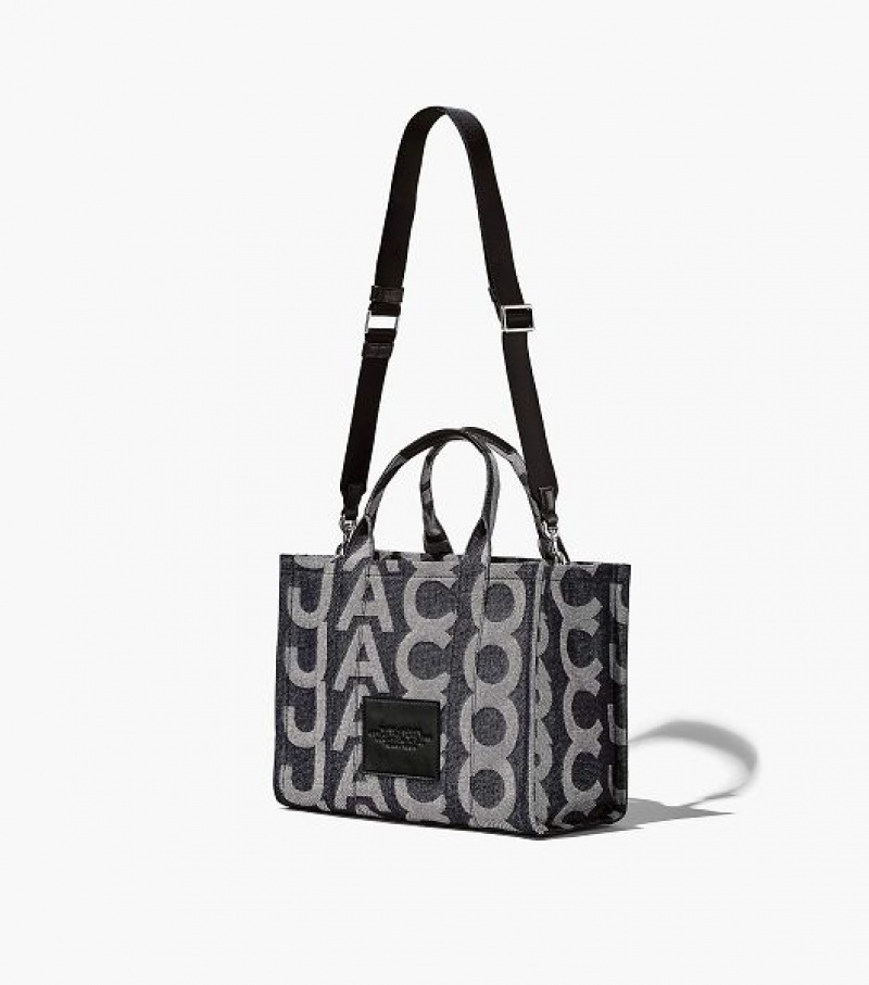 Blue Women's Marc Jacobs The Monogram Denim Medium Tote Bags | 42903IYTK