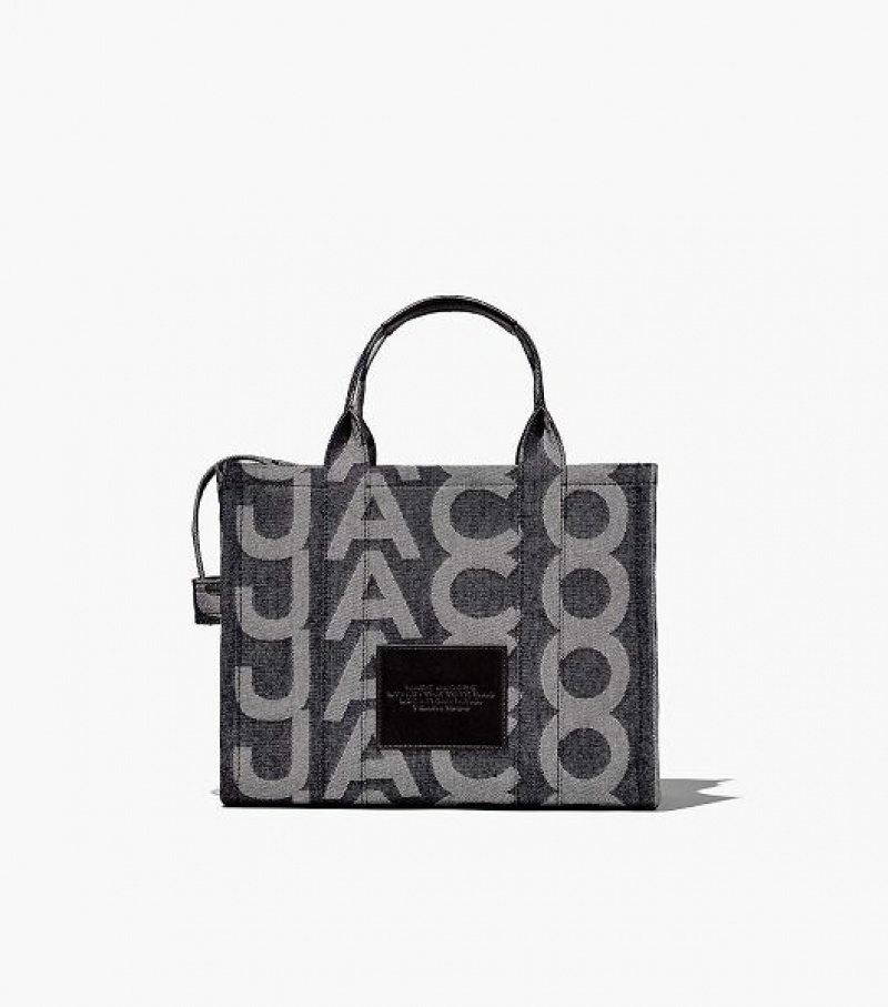 Blue Women's Marc Jacobs The Monogram Denim Medium Tote Bags | 42903IYTK