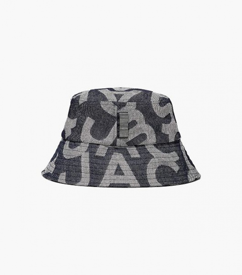 Blue Women's Marc Jacobs The Monogram Denim Bucket Hats | 48370BLDE