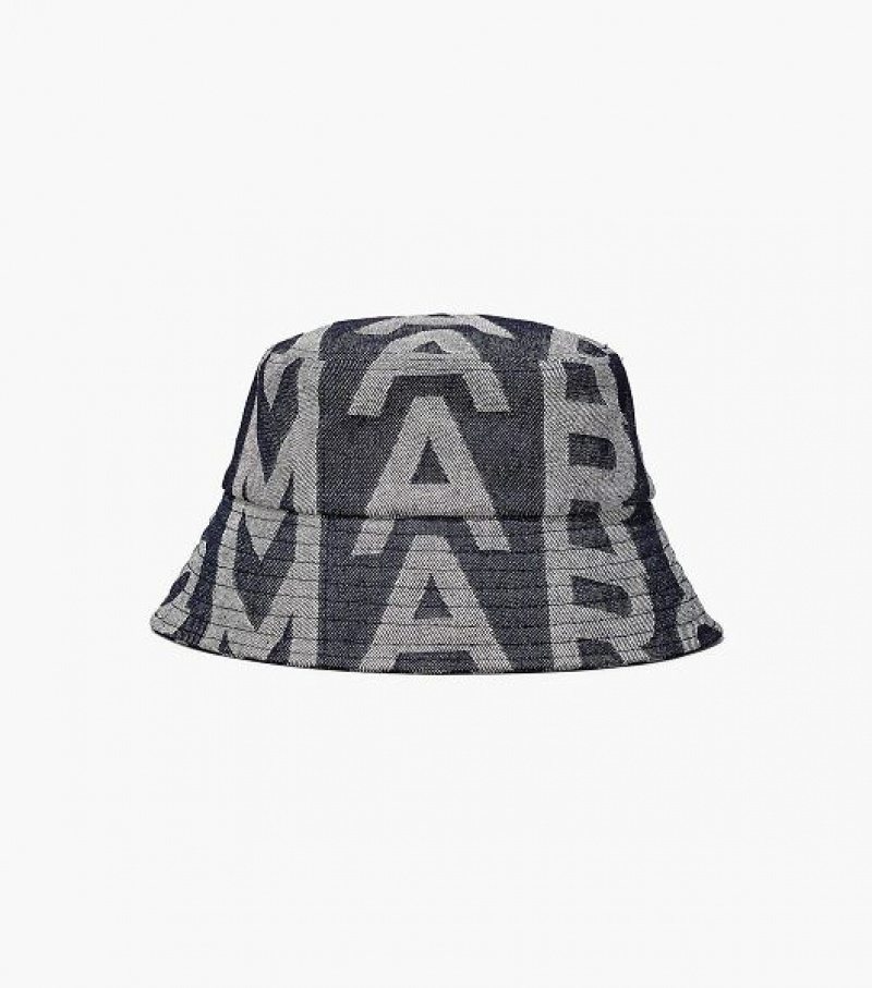 Blue Women\'s Marc Jacobs The Monogram Denim Bucket Hats | 48370BLDE