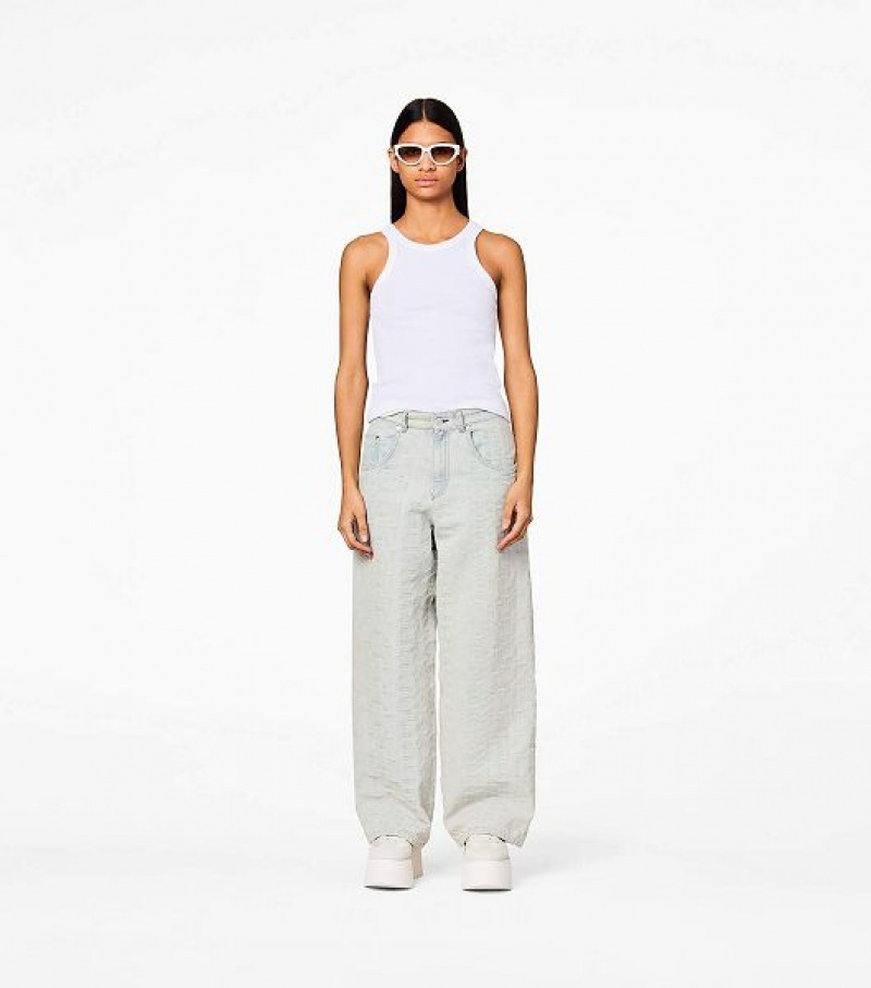 Blue Women's Marc Jacobs The Monogram Denim Pants | 23549AWOL