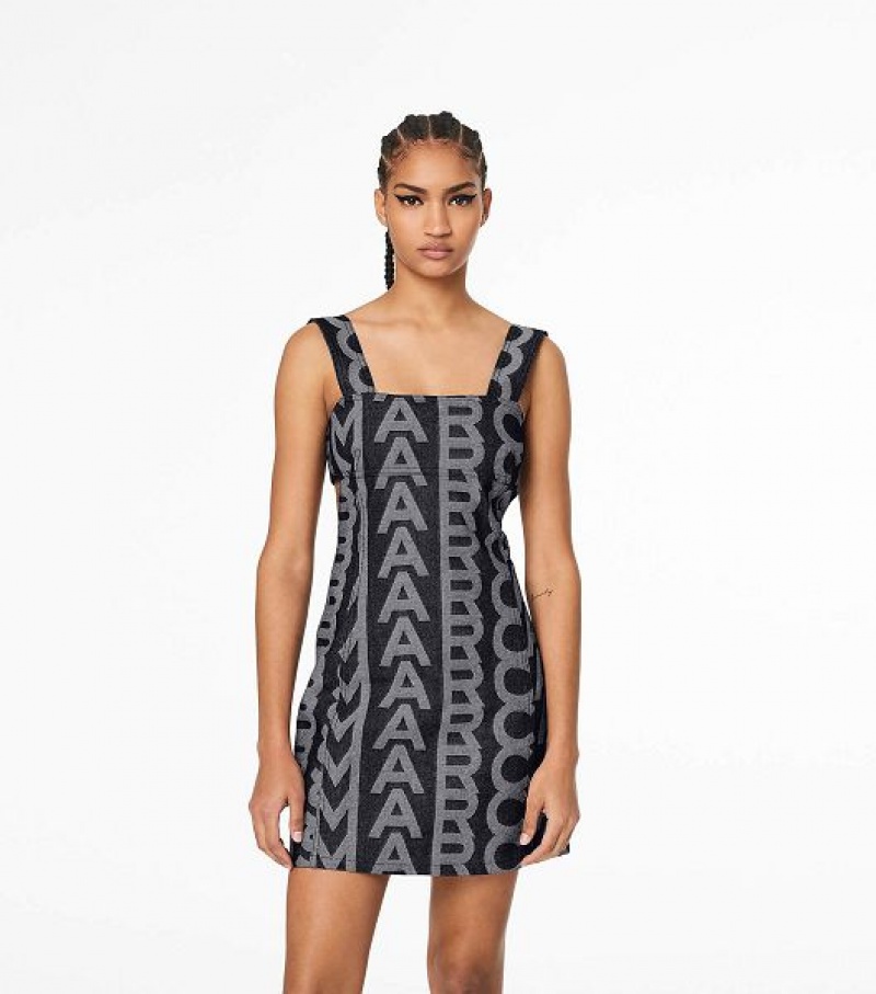 Blue Women's Marc Jacobs The Monogram Denim Cutout Dress | 27381SRYE