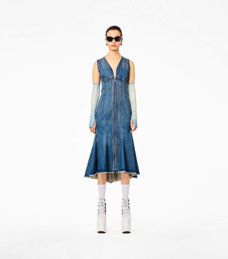 Blue Women's Marc Jacobs The Wave Denim Dress | 87210OWVJ