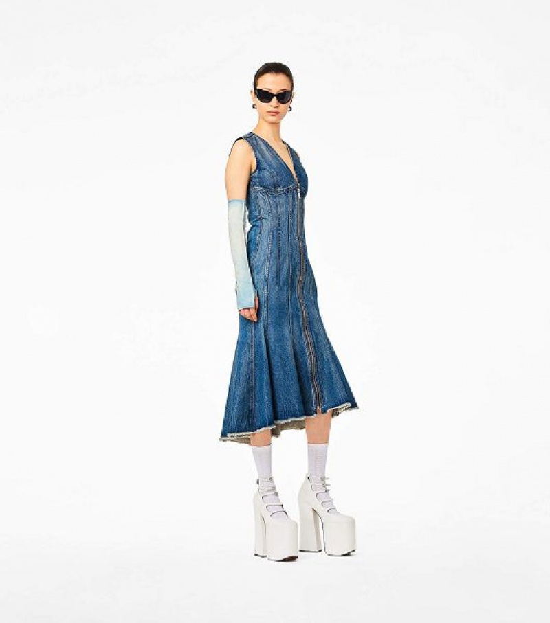 Blue Women's Marc Jacobs The Wave Denim Dress | 87210OWVJ