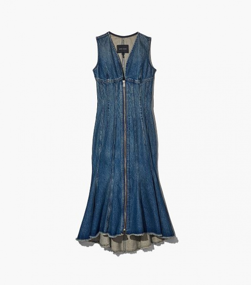 Blue Women\'s Marc Jacobs The Wave Denim Dress | 87210OWVJ