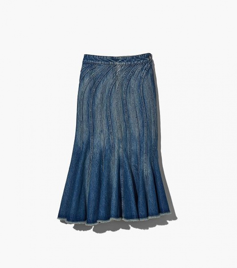 Blue Women\'s Marc Jacobs The Wave Denim Skirts | 42713XIFS