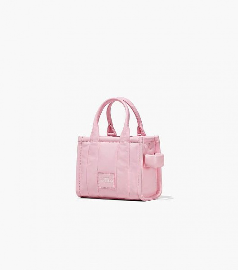 Bubblegum Women's Marc Jacobs The Shiny Crinkle Leather Mini Tote Bags | 75139WCKI