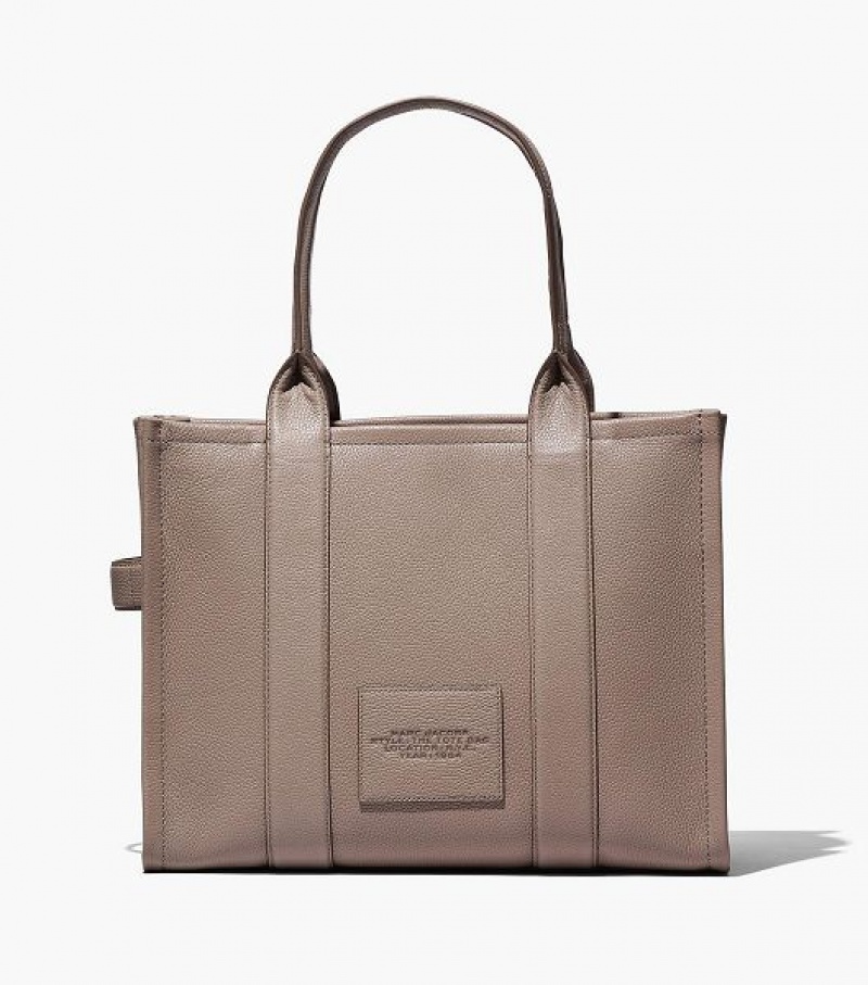 Cement Women's Marc Jacobs The Leather Large Tote Bags | 08952YNZI