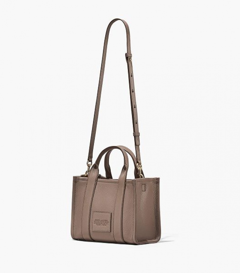 Cement Women's Marc Jacobs The Leather Medium Tote Bags | 68024CAOJ