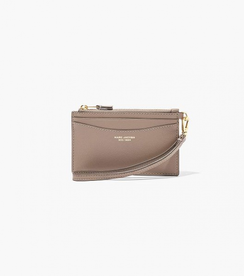 Cement Women\'s Marc Jacobs The Slim 84 Top Zip Wristlet Wallets | 07594OEQU