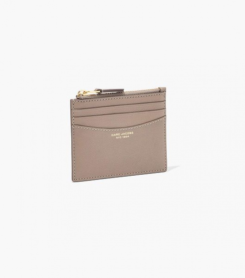 Cement Women's Marc Jacobs The Slim 84 Zip Card Case | 75043WKYH