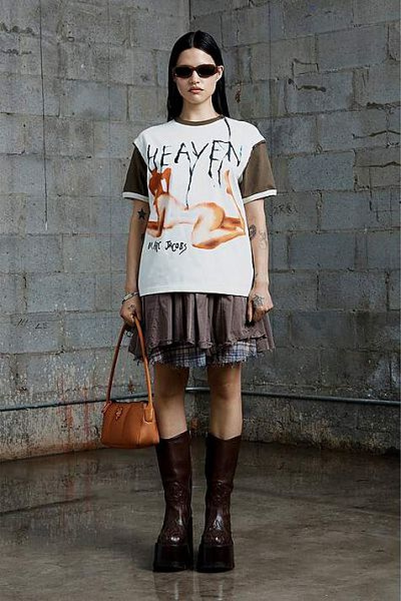 Chalk Heaven Marc Jacobs Pin Up T Shirts | 09876EKYQ