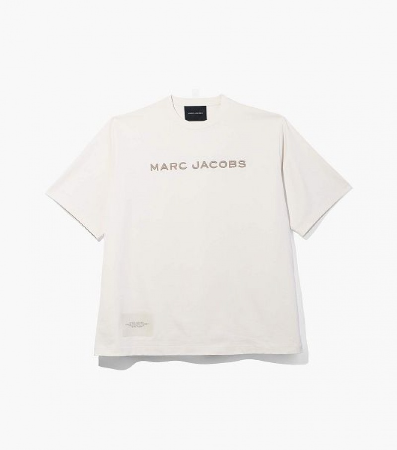 Chalk Women\'s Marc Jacobs The Big T Shirts | 45078AJHU