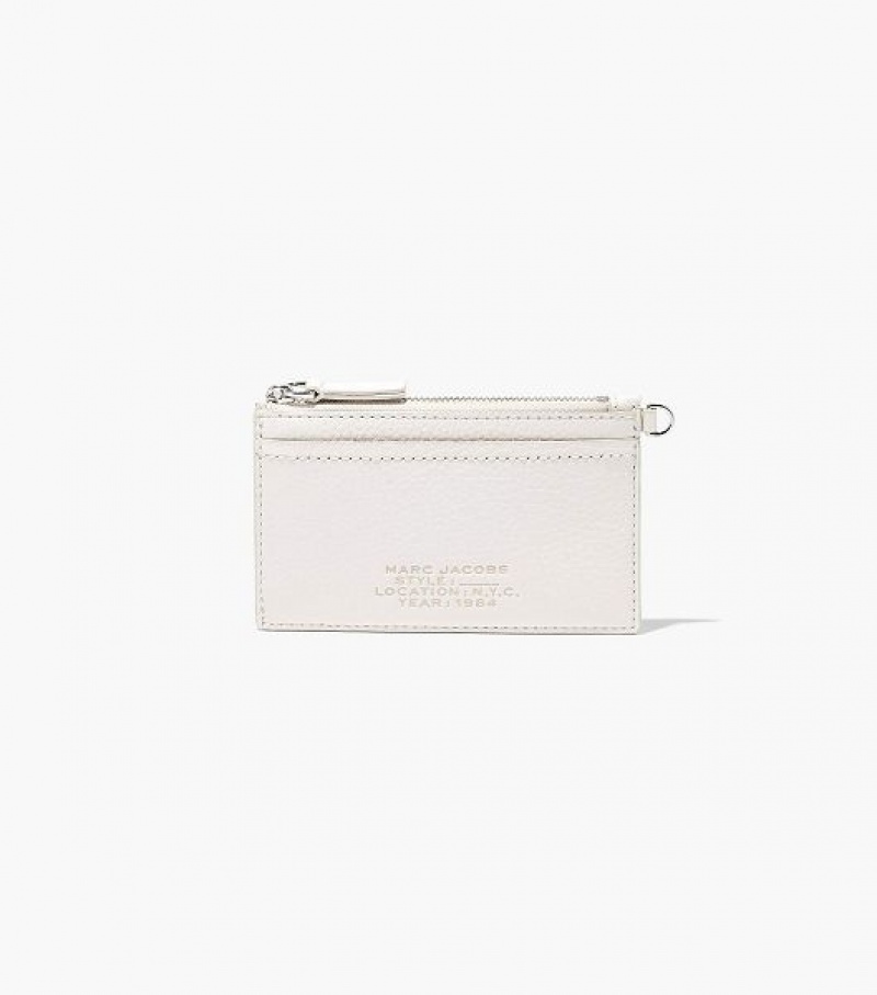 Cotton Women's Marc Jacobs The Leather Top Zip Wristlet Wallets | 68179LAXJ