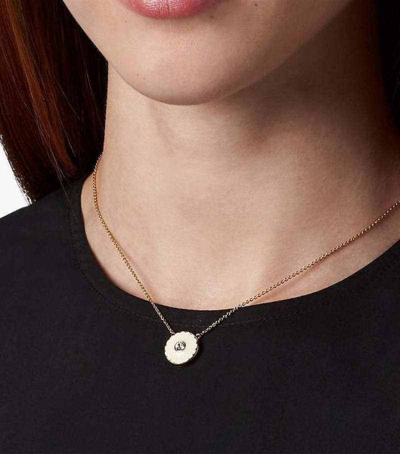 Cream / Gold Women's Marc Jacobs The Medallion Pendants | 06215BAJC