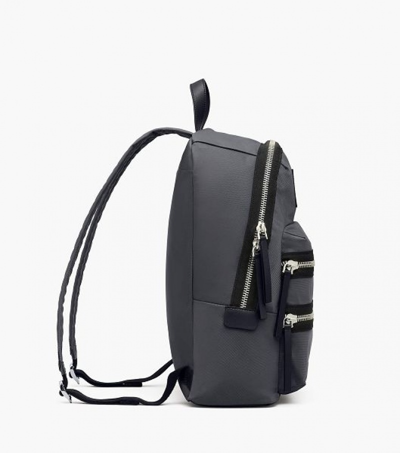 Dark Grey Women's Marc Jacobs The Biker Nylon Large Backpack | 92807GKJS