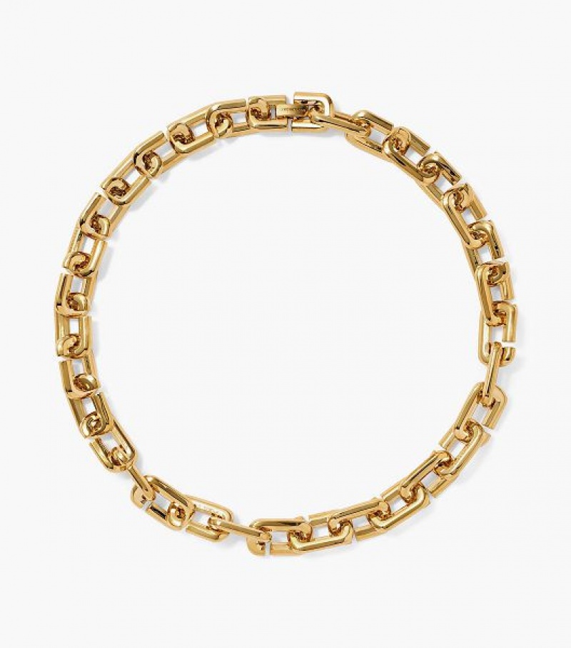 Gold Women\'s Marc Jacobs The J Marc Chain Link Necklaces | 84296AWJD