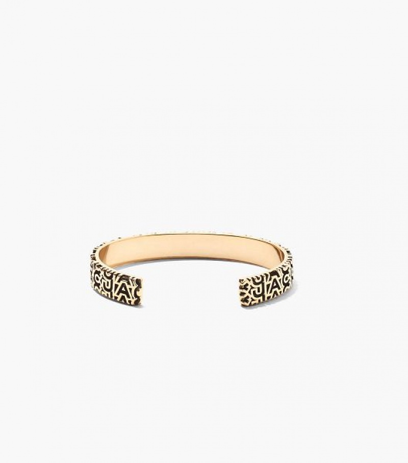 Gold Women's Marc Jacobs The Monogram Engraved Bracelets | 16498DGKI