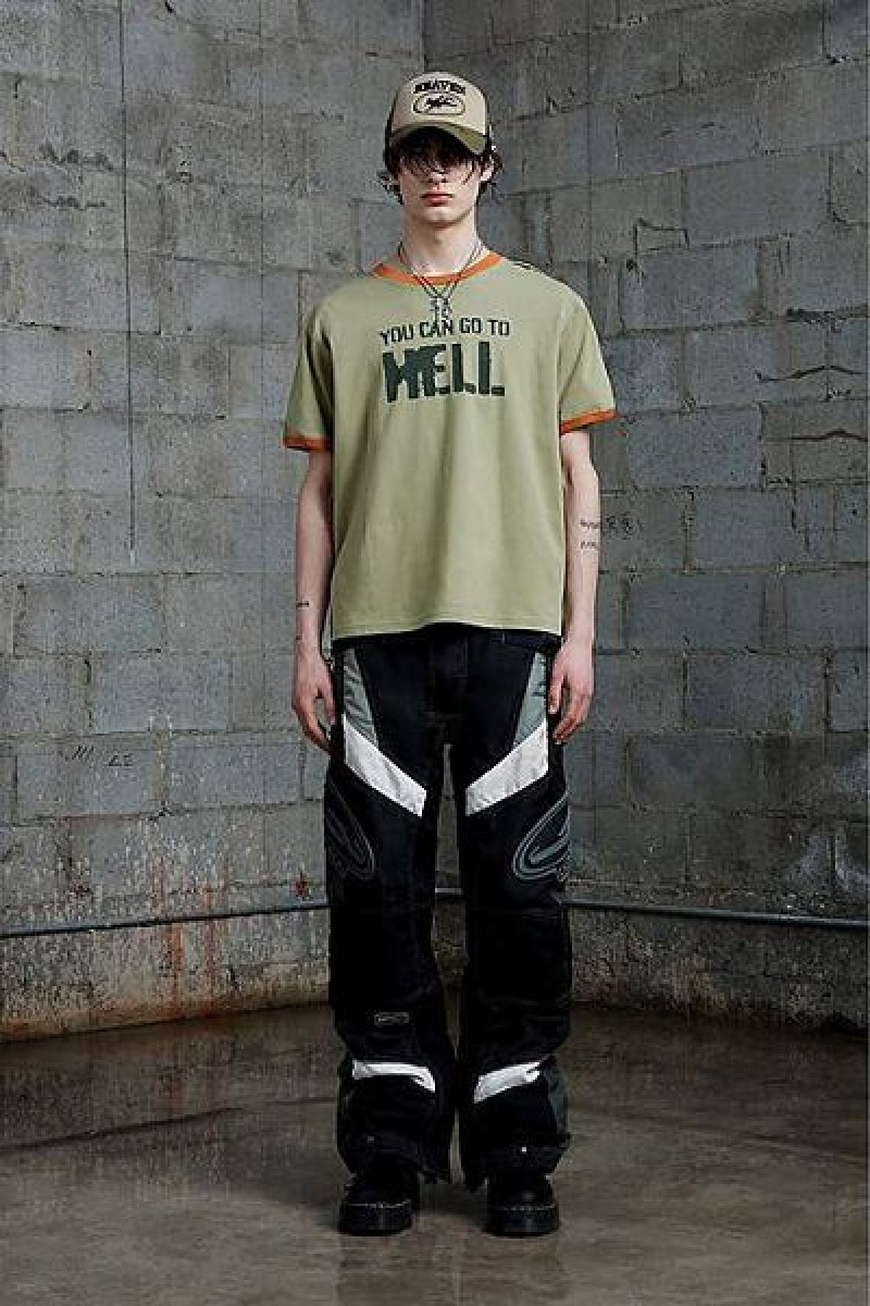 Green Heaven Marc Jacobs Go To Hell Ringer T Shirts | 71083AFVW