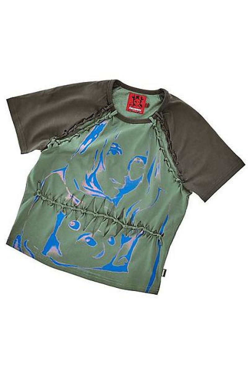 Green Heaven Marc Jacobs Slashed Knotted T Shirts | 41732QAMI