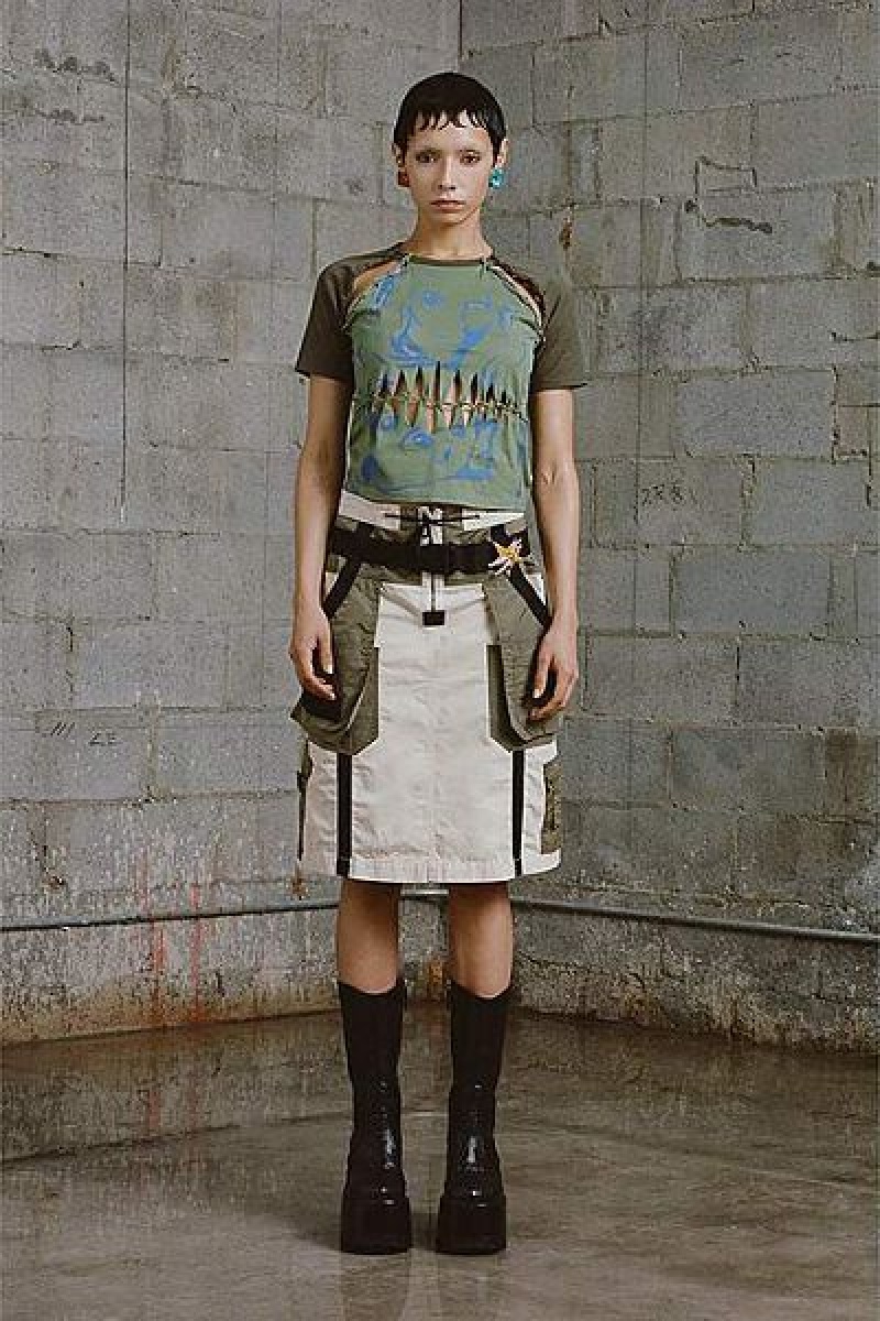 Green Heaven Marc Jacobs Slashed Knotted T Shirts | 41732QAMI