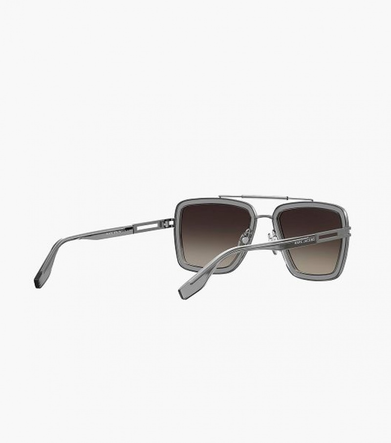 Grey Women's Marc Jacobs Icon Square Pilot Sunglasses | 91704WRAD