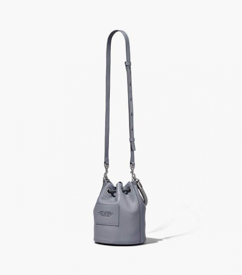 Grey Women's Marc Jacobs The Leather Bucket Bags | 82150PGHZ