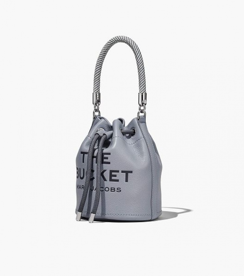 Grey Women's Marc Jacobs The Leather Bucket Bags | 82150PGHZ