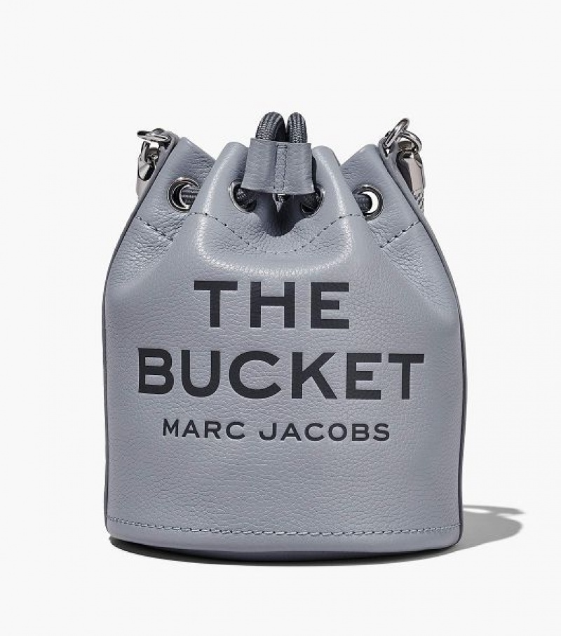 Grey Women's Marc Jacobs The Leather Bucket Bags | 82150PGHZ