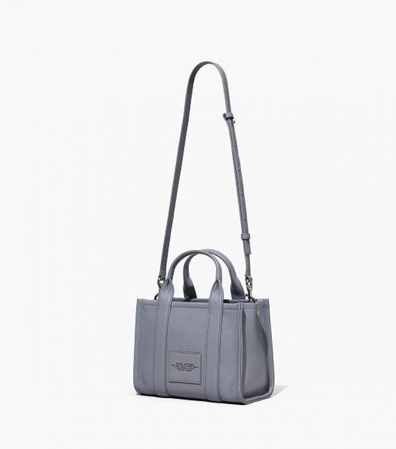 Grey Women's Marc Jacobs The Leather Small Tote Bags | 54872VFNW