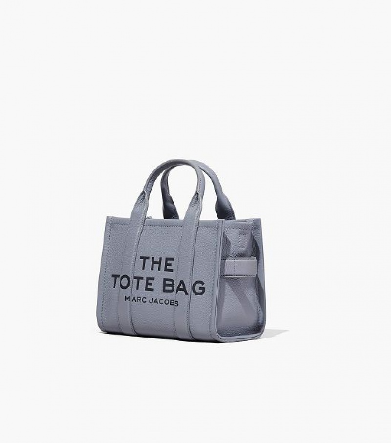 Grey Women's Marc Jacobs The Leather Small Tote Bags | 54872VFNW