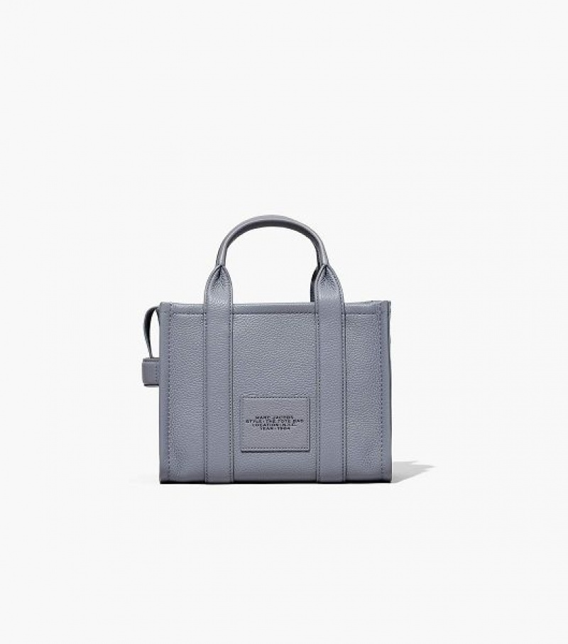 Grey Women's Marc Jacobs The Leather Small Tote Bags | 54872VFNW