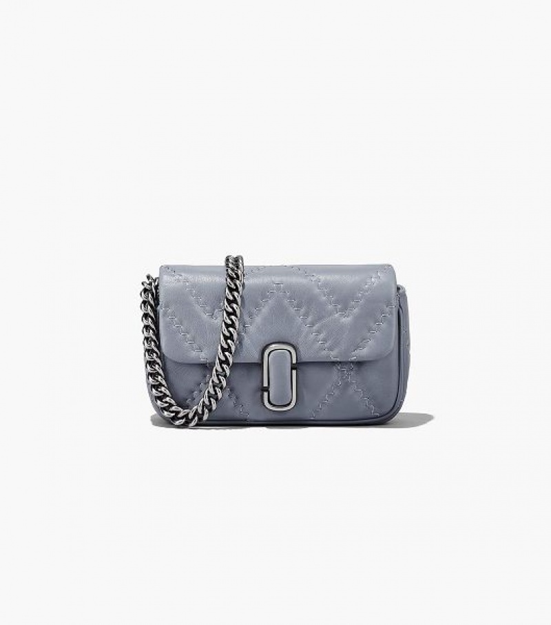 Grey Women\'s Marc Jacobs The Quilted Leather J Marc Mini Bags | 20185YEMP