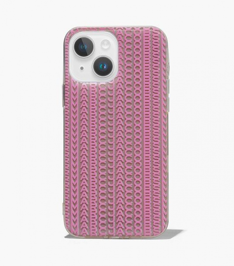 Grey / Brown / Pink Women\'s Marc Jacobs The Monogram iPhone 14 Plus Phone Case | 58607FWQR