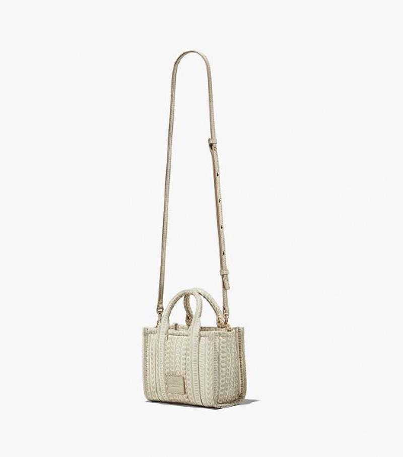 Khaki Women's Marc Jacobs The Monogram Leather Mini Tote Bags | 60845AVJP