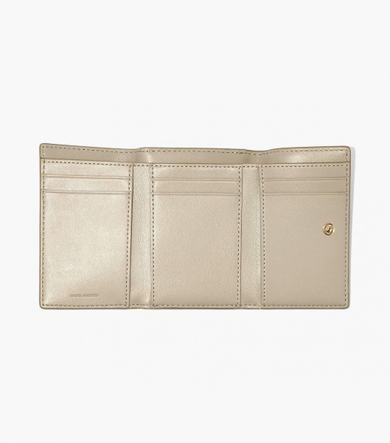 Khaki Women's Marc Jacobs The Monogram Medium Trifold Wallets | 47321VSCA