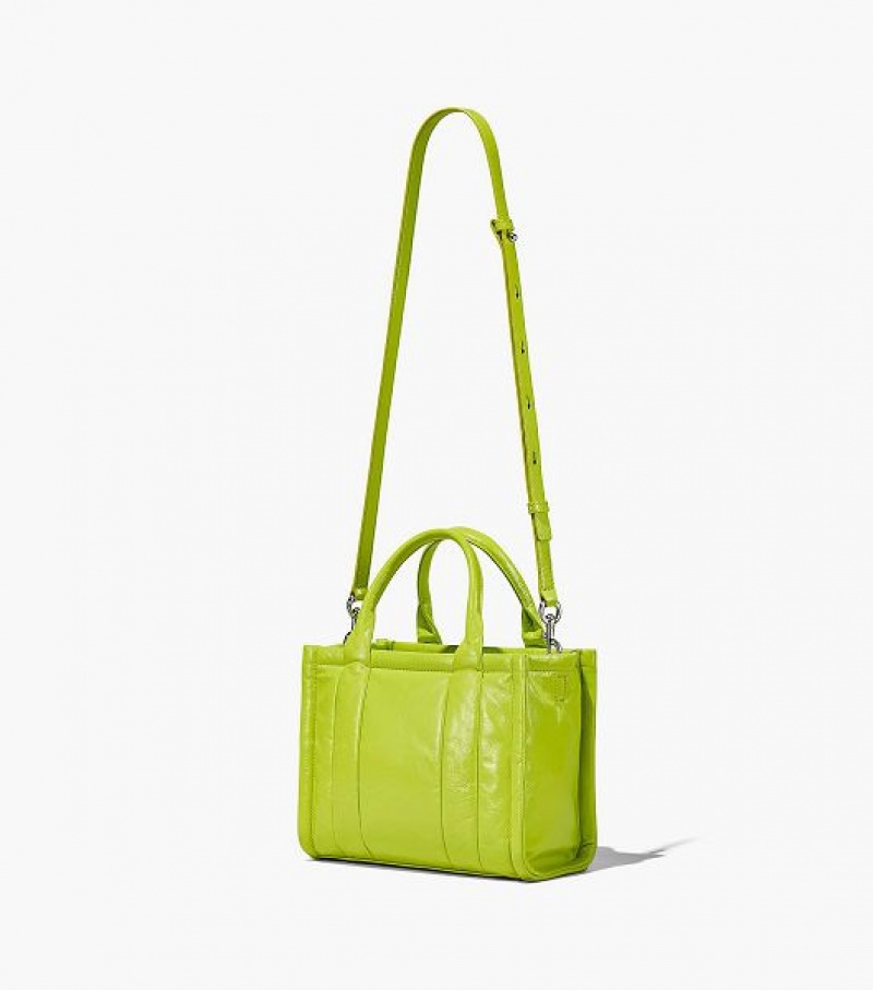 Light Green Women's Marc Jacobs The Shiny Crinkle Leather Small Tote Bags | 24197CYUL