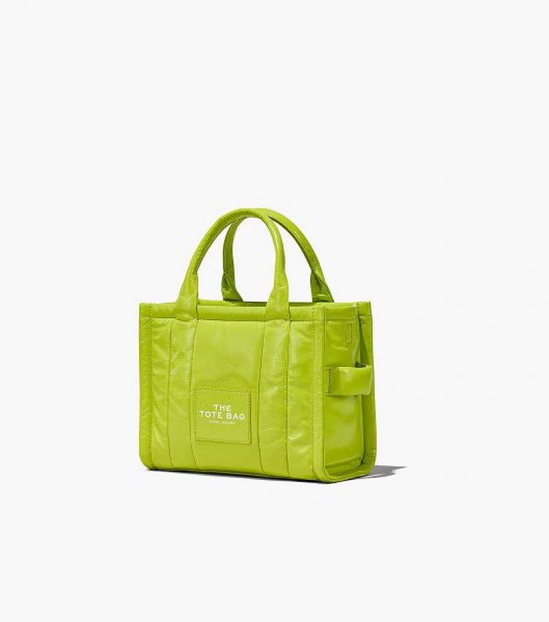 Light Green Women's Marc Jacobs The Shiny Crinkle Leather Small Tote Bags | 24197CYUL