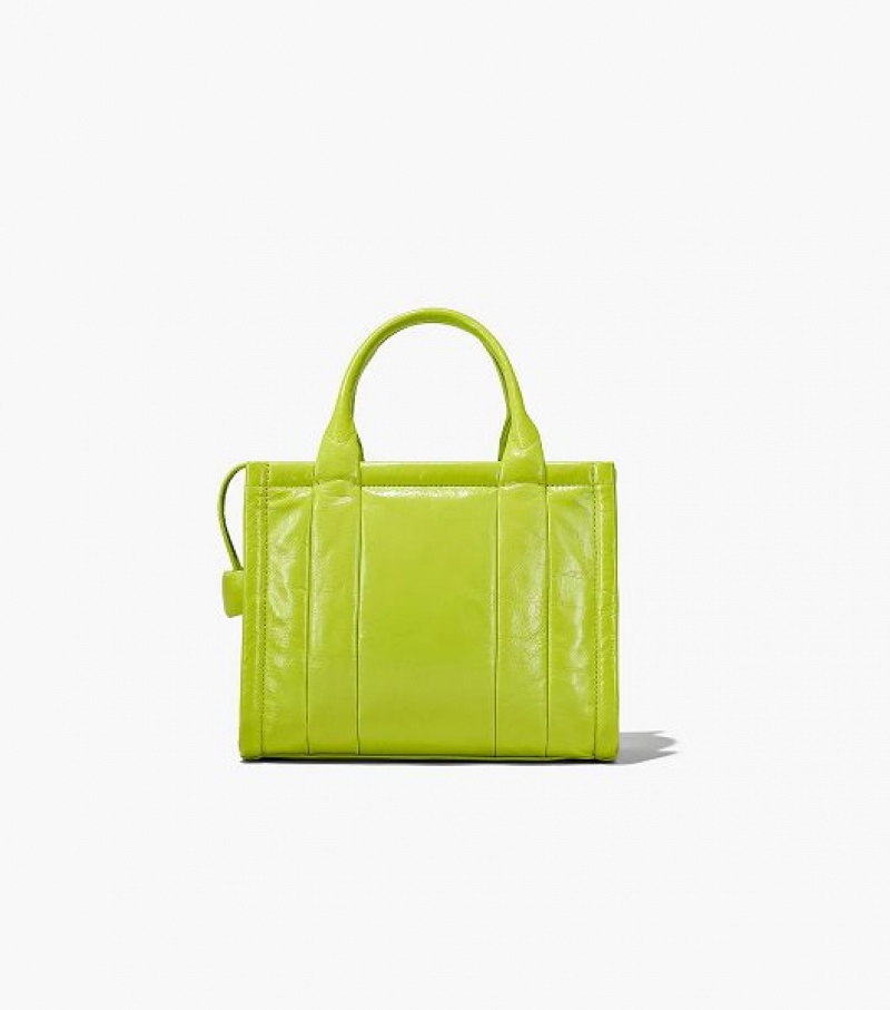 Light Green Women's Marc Jacobs The Shiny Crinkle Leather Small Tote Bags | 24197CYUL