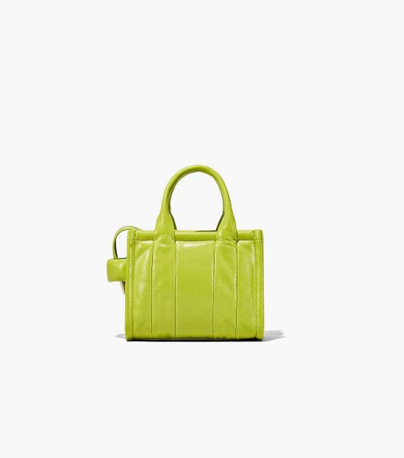 Light Green Women's Marc Jacobs The Shiny Crinkle Leather Mini Tote Bags | 43850STIO