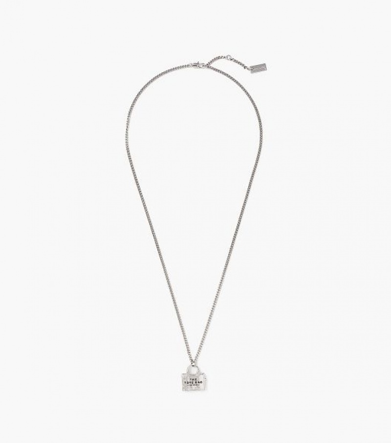 Light Silver Women's Marc Jacobs The Tote Bag Necklaces | 07624RNUI