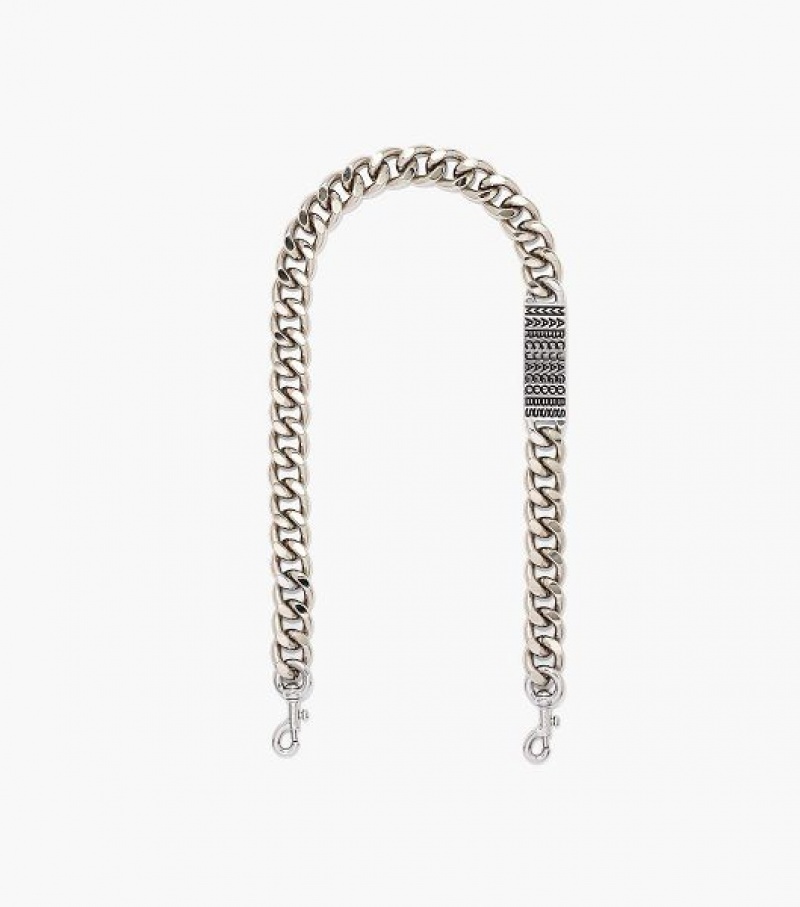 Nickel Women\'s Marc Jacobs The Barcode Chain Shoulder Strap | 31968COWU