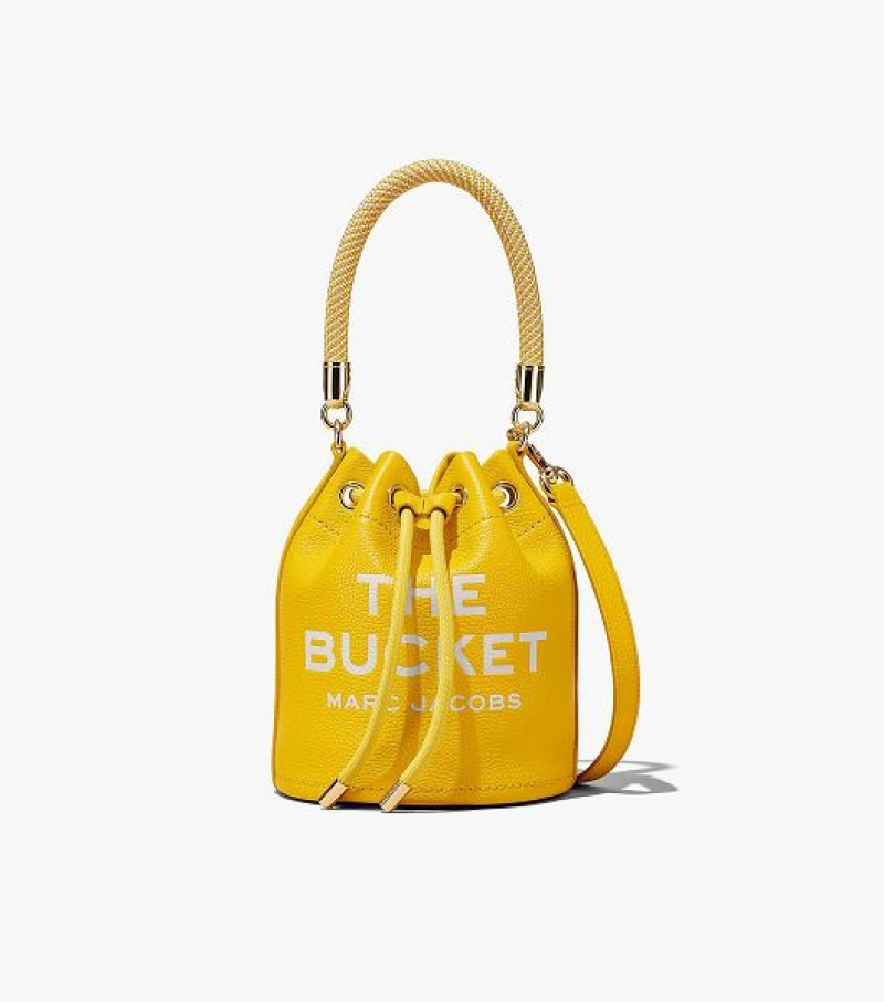 Orange Women\'s Marc Jacobs The Leather Bucket Bags | 18692JMXZ