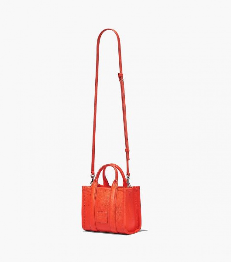 Orange Women's Marc Jacobs The Leather Mini Tote Bags | 09712ZPOK